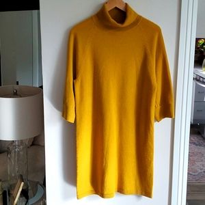 Chelsea & Theodore Mustard Yellow Cashmere & Wool Dress